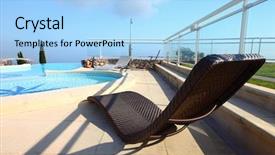  Presentation with lounge - PPT layouts consisting of tropical garden with frangipani and palm trees vietnam background and a light blue colored foreground