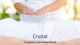  Presentation with reiki - Presentation theme featuring chakra - calm woman receiving reiki treatment background and a sky blue colored foreground