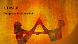  Presentation with running women shoes silhouette - Cool new PPT theme with chakra - couple of women silhouette fill backdrop and a gray colored foreground