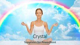  Presentation with health wellness - Audience pleasing PPT theme consisting of chakra - people health wellness and meditation backdrop and a light blue colored foreground