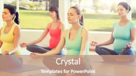  Presentation with healthy people - Slides featuring chakra - pregnancy sport fitness people background and a coral colored foreground