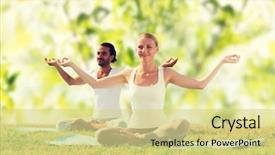  Presentation with chakra - Presentation design with chakra - sport fitness yoga and people background and a blonde colored foreground