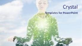  Presentation with sport blue - Audience pleasing slide deck consisting of chakra - sport fitness yoga double exposure backdrop and a sky blue colored foreground