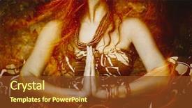  Presentation with composite - Presentation design featuring chakra - woman in yoga position composite background and a tawny brown colored foreground