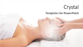  Presentation with young woman diagnosis of sti - Audience pleasing PPT layouts consisting of chakra - young attractive woman getting spa backdrop and a white colored foreground