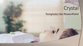  Presentation with healing - Audience pleasing slides consisting of chakra - young woman at crystal healing backdrop and a lemonade colored foreground