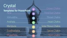  Presentation with chakra - Amazing PPT theme having chakra lights over her body backdrop and a ocean colored foreground