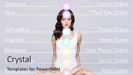  Presentation with chakra - Slide set consisting of chakra names over her body background and a light gray colored foreground