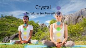  Presentation with spirituality - Audience pleasing slide deck consisting of chakras - mindfulness spirituality and outdoor yoga backdrop and a teal colored foreground