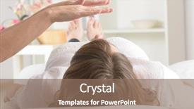  Presentation with reiki - Audience pleasing PPT theme consisting of chakras - professional reiki healer doing reiki backdrop and a coral colored foreground