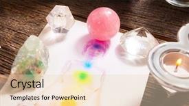  Presentation with crystals - PPT theme enhanced with chakras illustrated over human body background and a lemonade colored foreground