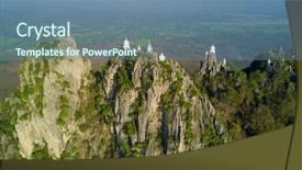  Presentation with mountain top - Slide set featuring chalermprakiat prajomklao rachanusorn chedi background and a  colored foreground