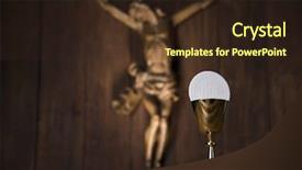  Presentation with first communion - Colorful PPT theme enhanced with chalice and host first communion backdrop and a wine colored foreground