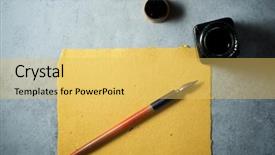  Presentation with calligraphy - Presentation design with chaligraphy - nib pen for calligraphy background and a yellow colored foreground