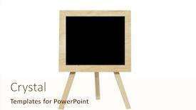  Presentation with chalk board - Audience pleasing presentation design consisting of chalk-board-a-wooden-three backdrop and a cream colored foreground