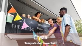  Presentation with food truck - Colorful slide deck enhanced with chalk board at food truck backdrop and a  colored foreground