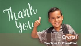  Presentation with cute black board - Beautiful slides featuring chalk board with thank backdrop and a violet colored foreground