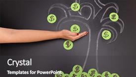  Presentation with chalk - Cool new PPT theme with chalk dollar tree with female backdrop and a dark gray colored foreground