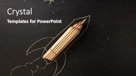  Presentation with rocket - PPT layouts consisting of chalk-drawing-rocket-on-blackboard background and a dark gray colored foreground