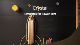  Presentation with rocket - Theme enhanced with chalk-drawing-rocket-on-blackboard background and a dark gray colored foreground