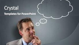  Presentation with thought - Colorful PPT theme enhanced with chalk drawing thought bubble backdrop and a gray colored foreground