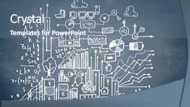  Presentation with chalk sketch - Amazing presentation design having chalk drawn business plan sketch backdrop and a ocean colored foreground