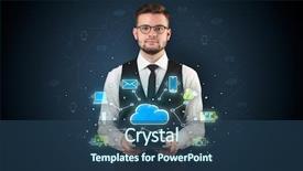  Presentation with nano technology drag - PPT theme having chalk drawn cloud technology symbols background and a  colored foreground