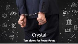  Presentation with handcuffed - Amazing presentation theme having courthouse symbols and close handcuffed backdrop and a wine colored foreground