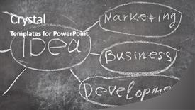  Presentation with strategy - Presentation theme consisting of idea strategy written on chalkboard background and a gray colored foreground