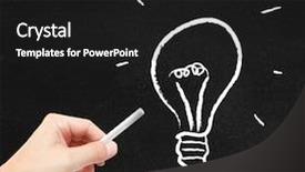  Presentation with idea - Amazing slides having light bulbs blackboard - idea backdrop and a dark gray colored foreground