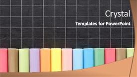  Presentation with slate - Theme consisting of chalk-of-color-lined-up background and a dark gray colored foreground