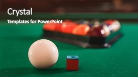 Presentation with billiard - Presentation theme having chalk on the billiard background and a tawny brown colored foreground