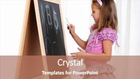  Presentation with graphite - Colorful slide set enhanced with little girl wrote in chalk on the graphite board receive their education backdrop and a coral colored foreground