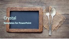  Presentation with rustic blackboard - Beautiful presentation theme featuring chalk records blackboard next backdrop and a ocean colored foreground