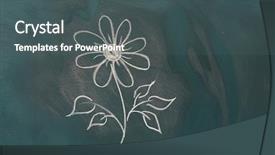  Presentation with chalk sketch - PPT theme with chalk sketch - blackboard with drawing flower closeup background and a dark gray colored foreground