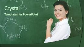  Presentation with chalk - Colorful presentation design enhanced with chalk standing at the blackboard backdrop and a ocean colored foreground