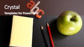  Presentation with quiz - Audience pleasing presentation theme consisting of chalkboard - healthy breakfast at school backdrop and a tawny brown colored foreground