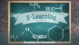  Presentation with green chalkboard - Presentation enhanced with chalkboard against e-learning background and a ocean colored foreground