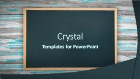  Presentation with green chalkboard - PPT layouts featuring chalkboard-against-wood-plank background and a  colored foreground