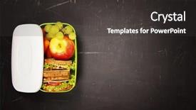  Presentation with healthy school lunch - Audience pleasing PPT layouts consisting of chalkboard background healthy eating habits backdrop and a dark gray colored foreground