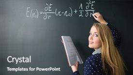  Presentation with student writing - Slides having chalkboard blackboard during a math background and a dark gray colored foreground