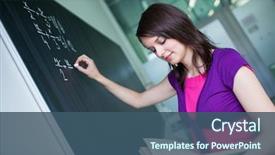  Presentation with student writing - Audience pleasing presentation design consisting of chalkboard blackboard during a math backdrop and a ocean colored foreground