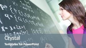  Presentation with student writing - Presentation theme consisting of chalkboard blackboard during a math background and a gray colored foreground