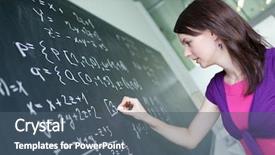  Presentation with math teacher - Slide deck consisting of chalkboard blackboard during a math background and a ocean colored foreground