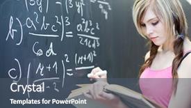  Presentation with student writing - PPT layouts with chalkboard blackboard during a math background and a ocean colored foreground