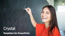  Presentation with student writing - Slide deck enhanced with chalkboard blackboard during a math background and a dark gray colored foreground