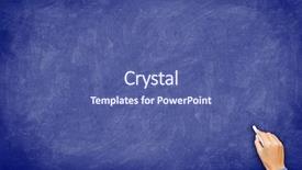  Presentation with chalk board - Colorful slide deck enhanced with chalkboard blue blackboard with hand backdrop and a ocean colored foreground