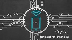  Presentation with circuit board - PPT theme having chalkboard-drawings-of-a-circuit background and a  colored foreground