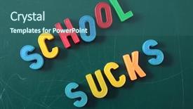  Presentation with chalkboard - PPT theme having chalkboard forming the term school background and a ocean colored foreground