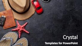  Presentation with passport travel - Colorful theme enhanced with chalkboard map - travel vacation background concept backdrop and a dark gray colored foreground